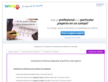 Tablet Screenshot of private.expertos.wengo.es